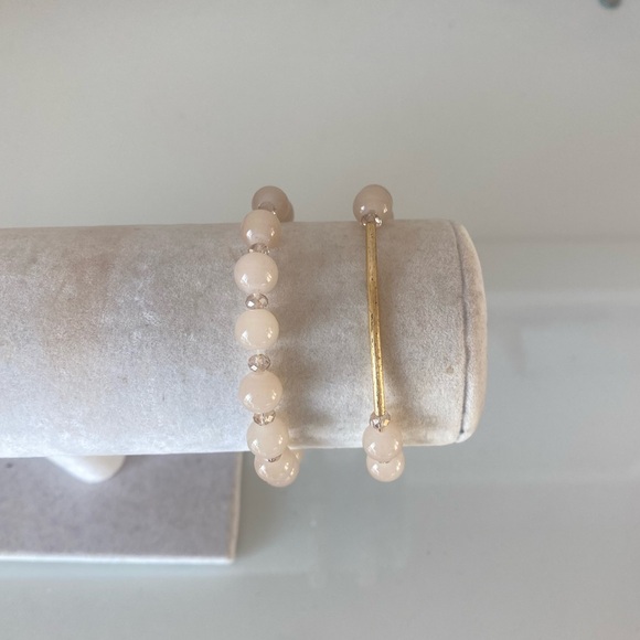 Set of 2 Gold Bar Beaded Bracelets - Picture 3 of 4